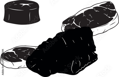 Delicious steak silhouettes perfect for menu design