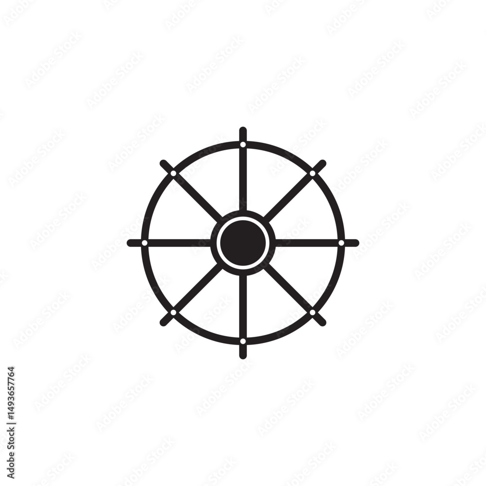 Obraz premium steering ship logo and vector template