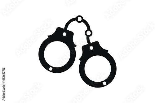 Handcuffs silhouette Vector bundle  illustration, Handcuffs silhouette
