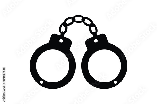 Handcuffs silhouette Vector bundle  illustration, Handcuffs silhouette