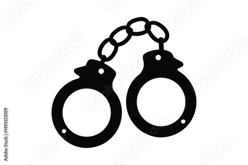 Handcuffs silhouette Vector bundle  illustration, Handcuffs silhouette
