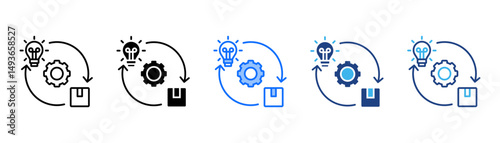Process Improvement Icon Set With Multiple Style Collection 