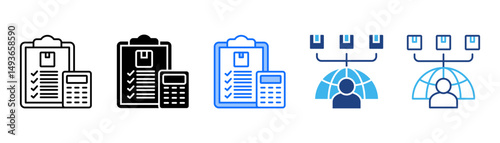 Calculation Icon Set With Multiple Style Collection 