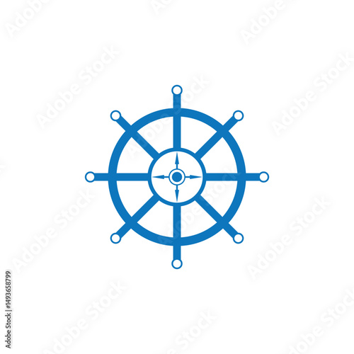 steering ship logo and vector template