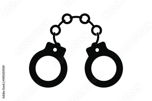 Handcuffs silhouette Vector bundle  illustration, Handcuffs silhouette