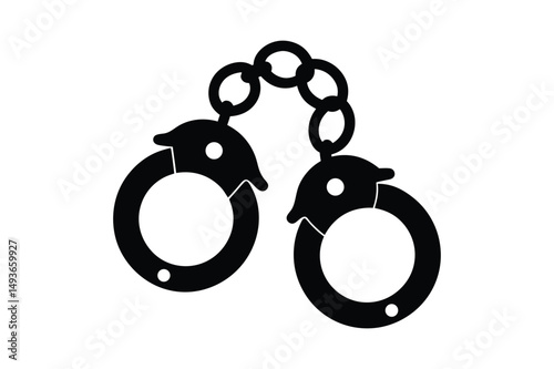 Handcuffs silhouette Vector bundle  illustration, Handcuffs silhouette