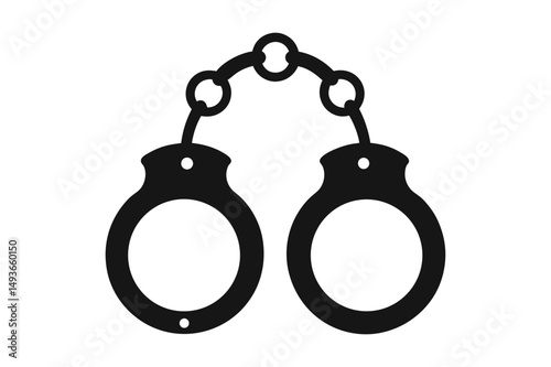 Handcuffs silhouette Vector bundle  illustration, Handcuffs silhouette