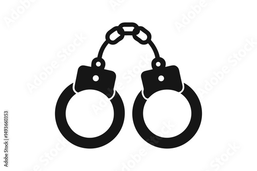 Handcuffs silhouette Vector bundle  illustration, Handcuffs silhouette