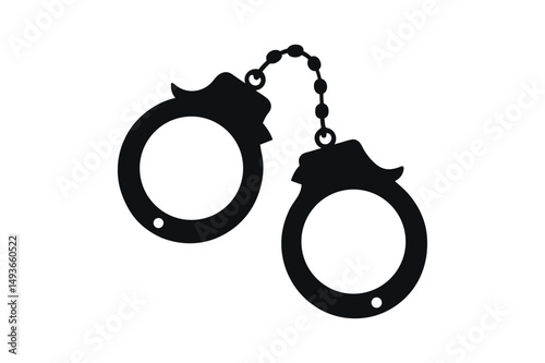 Handcuffs silhouette Vector bundle  illustration, Handcuffs silhouette