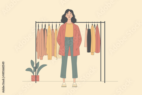 Stylish model in a clothing boutique