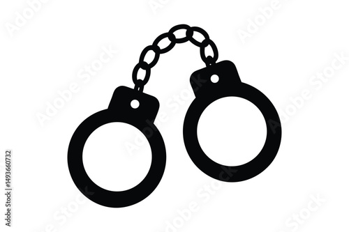 Handcuffs silhouette Vector bundle  illustration, Handcuffs silhouette
