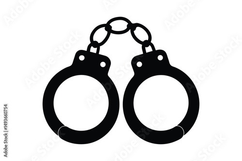Handcuffs silhouette Vector bundle  illustration, Handcuffs silhouette