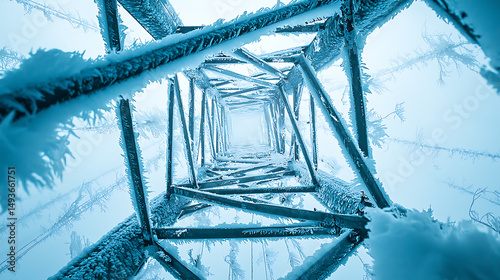 Frost Covered Transmission Tower Illustration