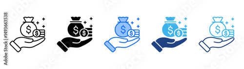 Funds Icon Set With Multiple Style Collection 