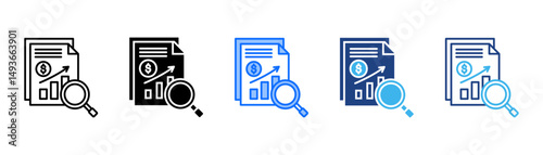 Analysis Icon Set With Multiple Style Collection 