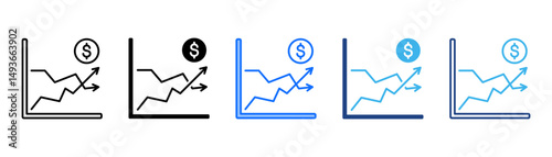 Stock Market Icon Set With Multiple Style Collection 