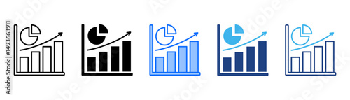 Market Share Icon Set With Multiple Style Collection 