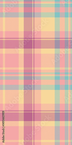 Pastel plaid pattern, perfect for backgrounds, textiles, and spring designs.  Soft, gentle color palette evokes feelings of warmth and tranquility.  Ideal for websites, packaging, or fashion projects.