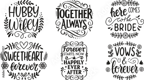 Romantic Wedding Typography Bundle with Modern Flair