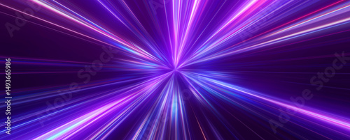 High speed traffic of flying neon colorful lines. Sci-fi digital illustration electric move of dynamic streaks in dark backdrop. 3d illustration
