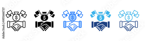 Sponsorship Icon Set With Multiple Style Collection 