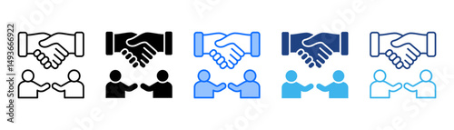 Partnership Icon Set With Multiple Style Collection 