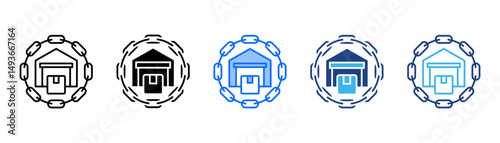 Supply Chain Icon Set With Multiple Style Collection 
