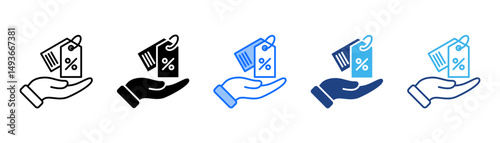 Discounts Icon Set With Multiple Style Collection 
