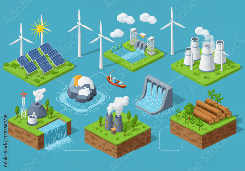 Wallpaper Mural Sustainable Energy Solutions: A Green Future - Clean energy sources, environmental protection, renewable resources, sustainable development, and eco-friendly business practices Torontodigital.ca
