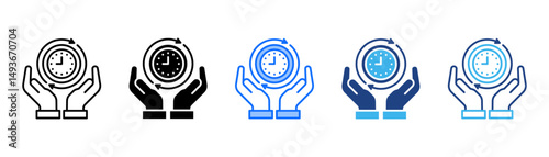 Efficiency Icon Set With Multiple Style Collection 