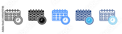 Schedule Icon Set With Multiple Style Collection 