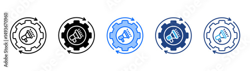 Marketing Automation Icon Set With Multiple Style Collection 