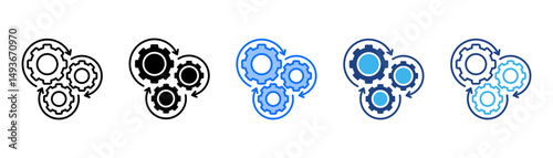 Automation Icon Set With Multiple Style Collection 