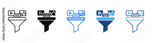 Content Curation Icon Set With Multiple Style Collection 