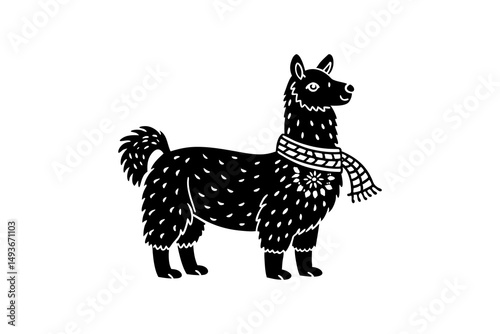 vector illustration of a Llama