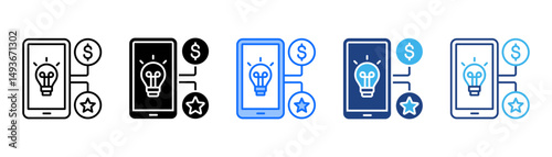Gamification Icon Set With Multiple Style Collection 