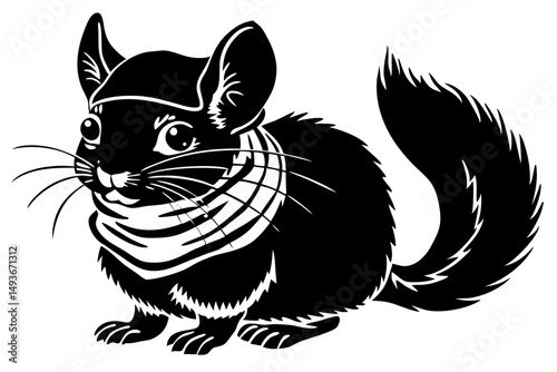 black rabbit vector illustration