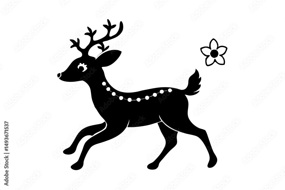 Fototapeta premium deer silhouette vector illustration