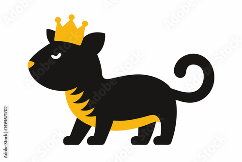 vector illustration of a cartoon cat