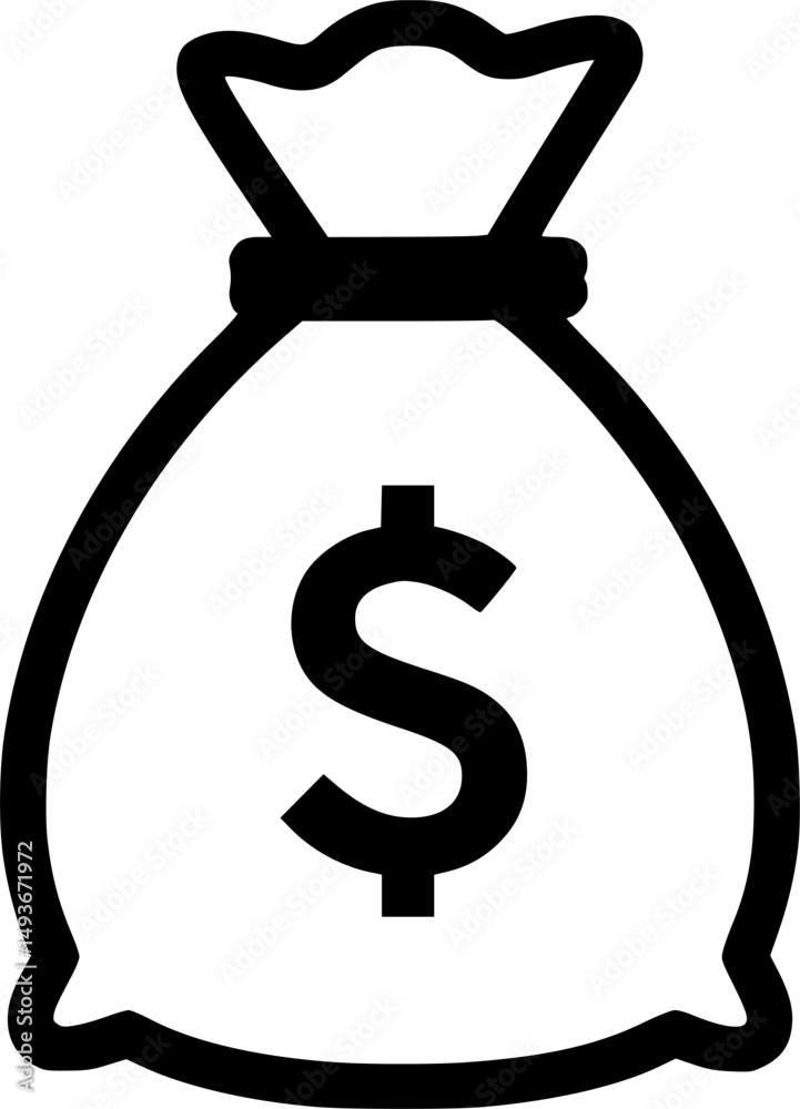 dollar bag line art silhouette vector illustration
dollar bag line art silhouette vector illustration