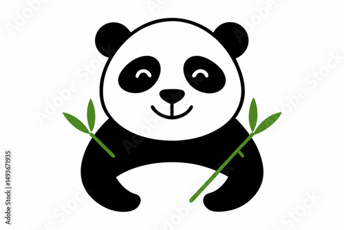 panda with bamboo
