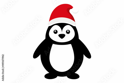 penguin with santa hat