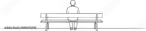 sitting bench line art silhouette vector illustration
