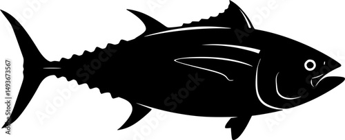 tuna fish line art silhouette vector illustration
