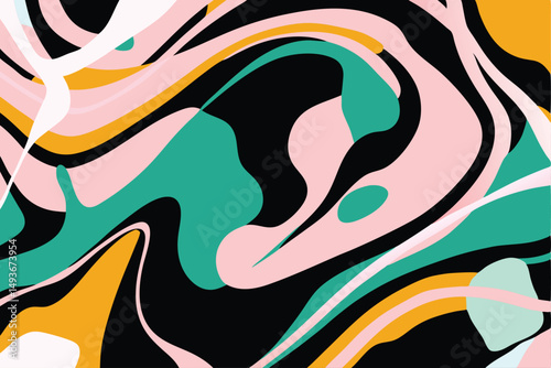 Abstract colorful swirls and shapes pattern with transparency suitable for design