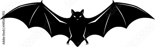 Halloween bat line art silhouette vector illustration
