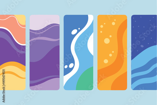 Abstract colorful vertical graphic designs suitable for creative design projects