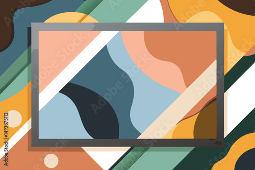 Abstract composition with layered shapes and transparency for modern design projects