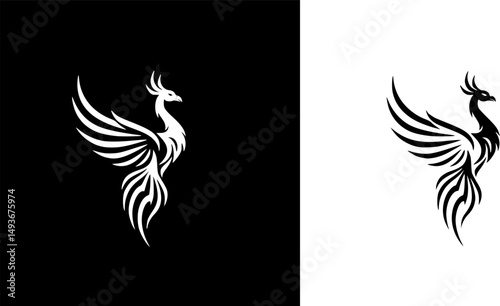 Fenix line art silhouette vector illustration
