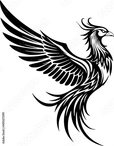 Fenix line art silhouette vector illustration
